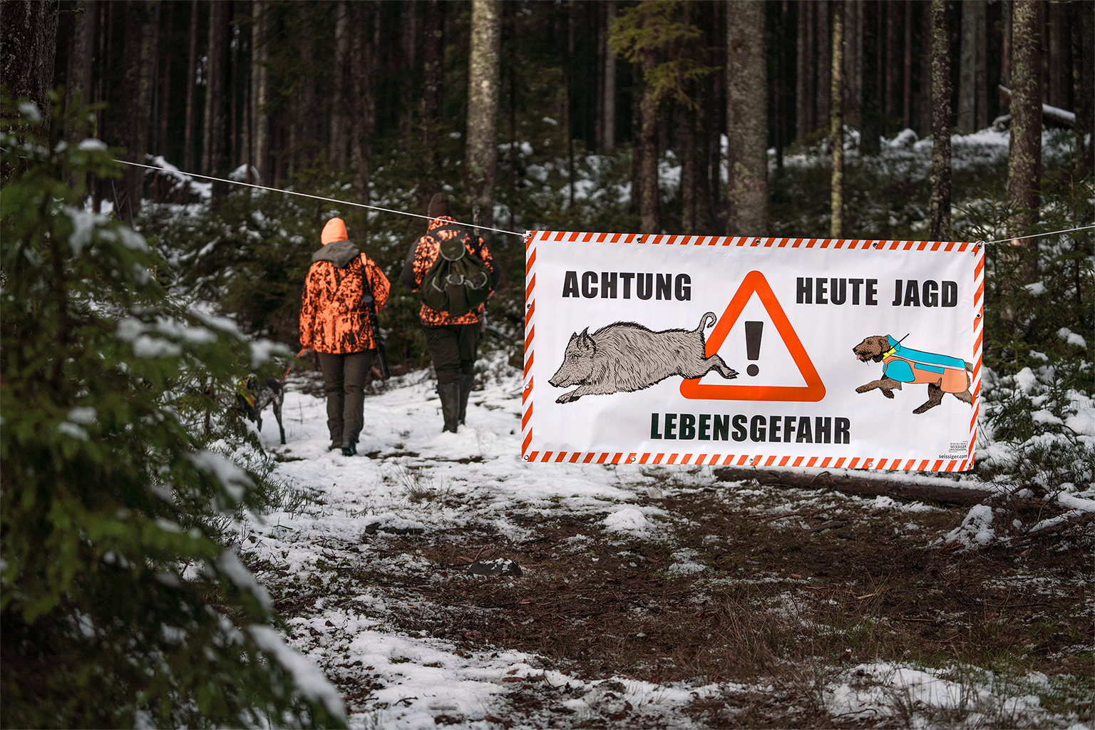 Seissiger Warnbanner Drückjagd PVC 2m x 1m
