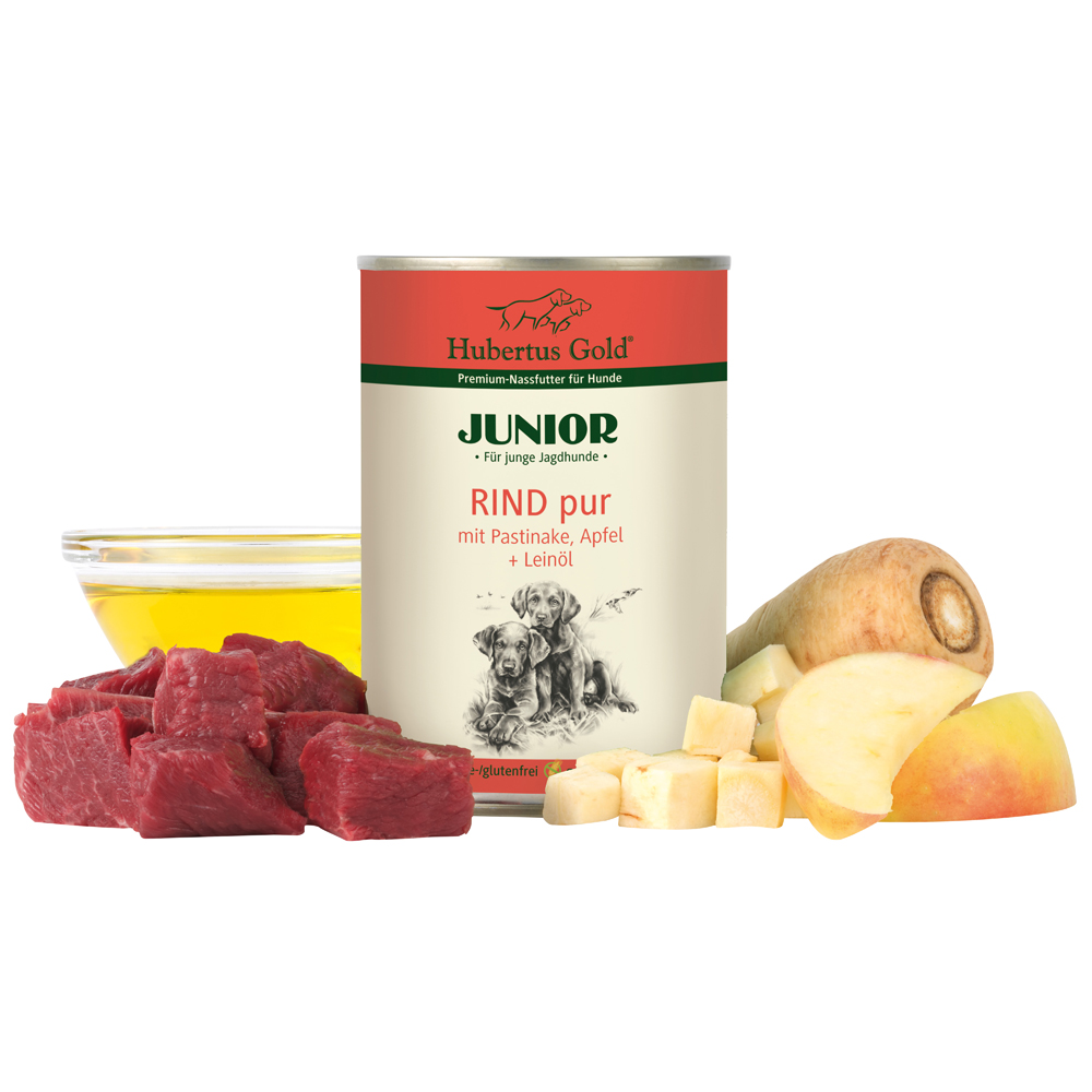 Hubertus Gold Junior Rind pur mit Pastinaken und Apfel