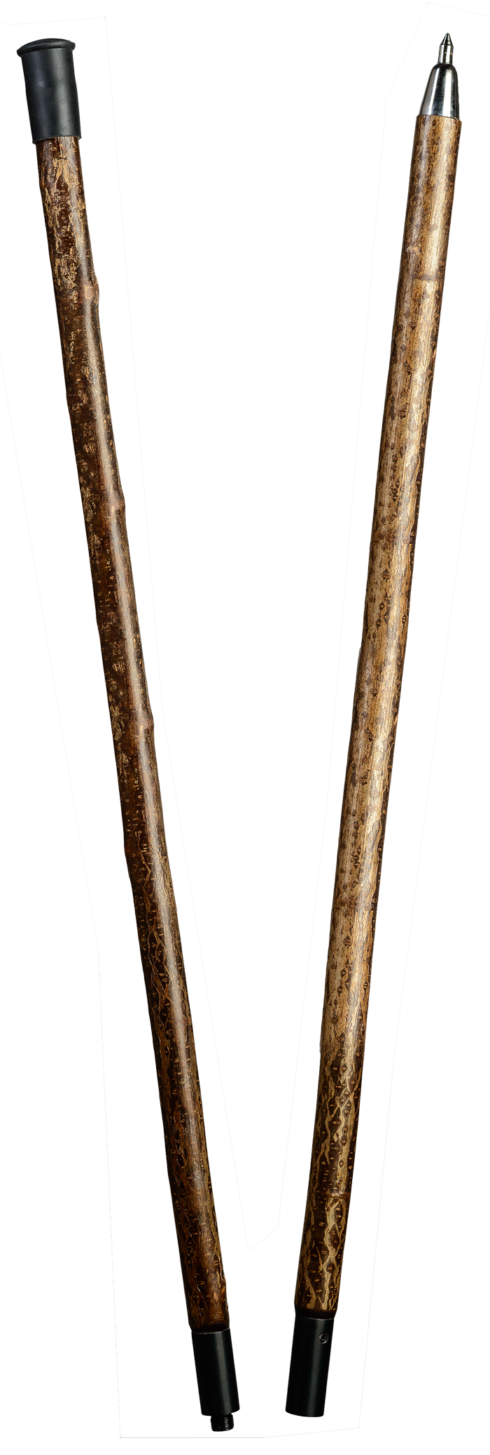 Alpenstange Aus Haselholz – Zweiteilig, Mit Geschmiedetem Stachel, Gummipuffer, Handgefertigt, Bis 100 Kg Belastbar