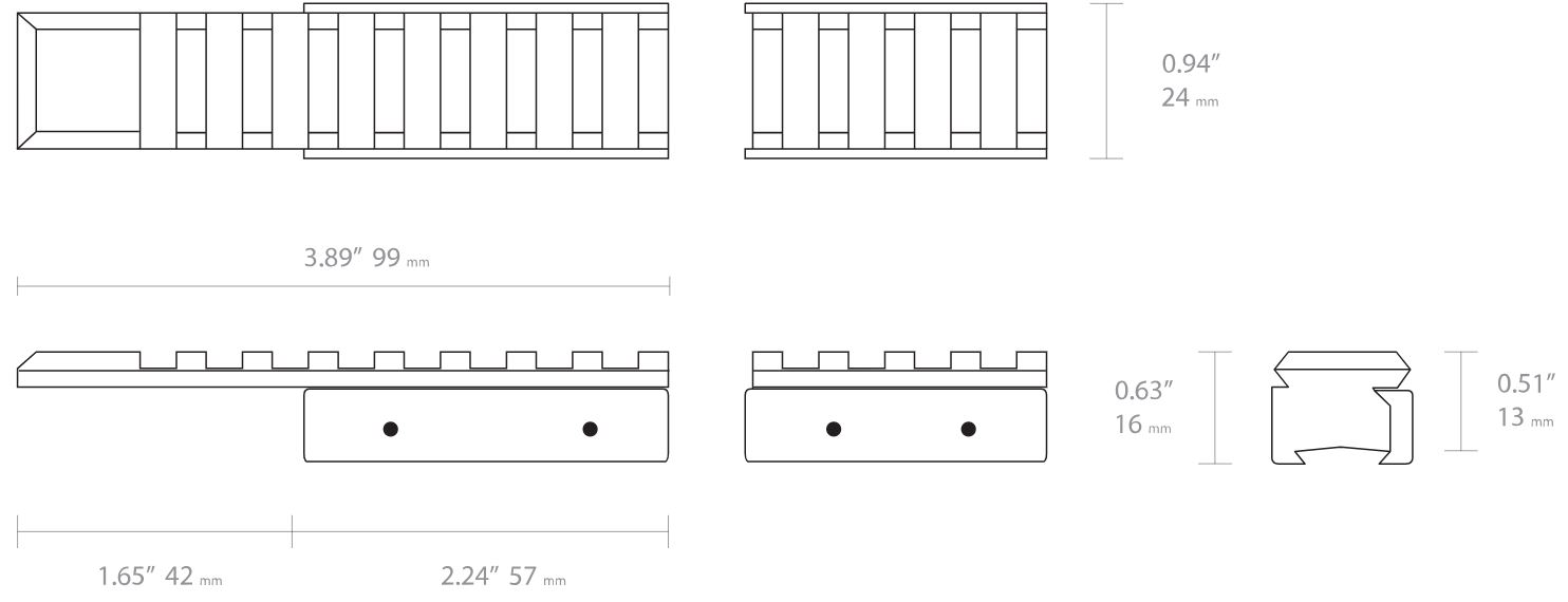 Hawke Adapterschiene aus Aluminium zweiteilig