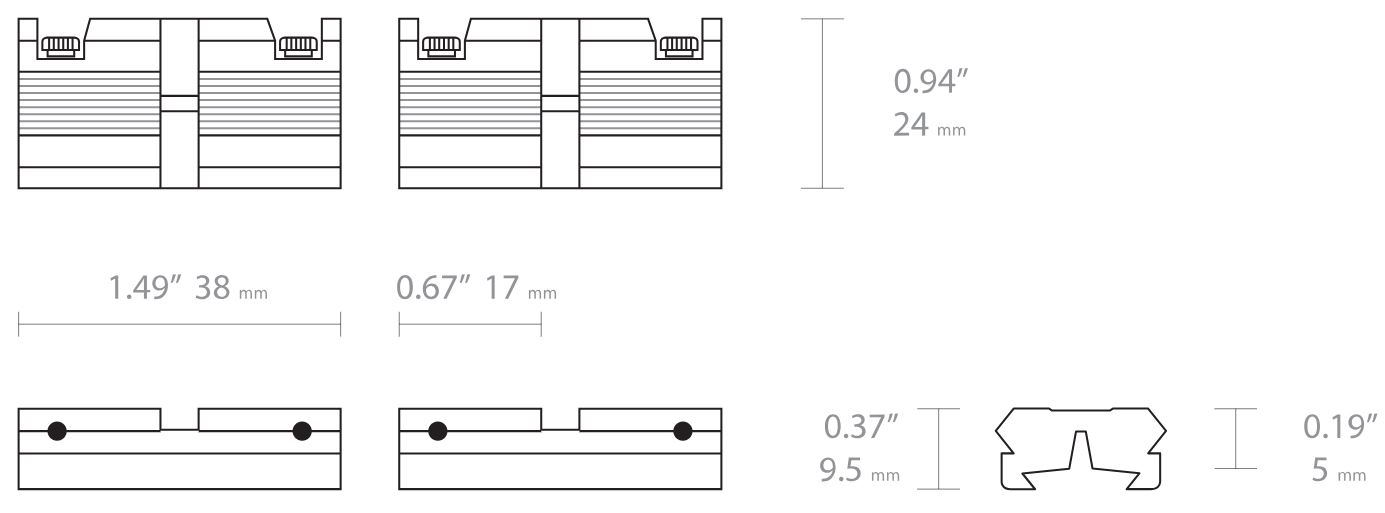 Hawke Adapterschiene Dovetail zu Weaver aus Aluminium zweiteilig