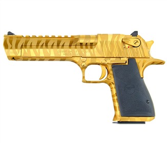 Magnum Research Desert Eagle XIX .50 AE Titanium Gold mit Tiger Stripes