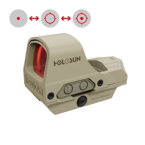Holosun Reflexvisier HS510C-RD-FDE mit rotem Wechselabsehen: 2MOA Dot, 65MOA Circledot & 65MOA Circle