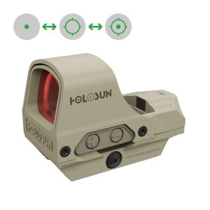 Holosun Reflexvisier HE510C-GR-FDE mit grünem Wechselabsehen: 2MOA Dot, 65MOA Circledot & 65MOA Circle