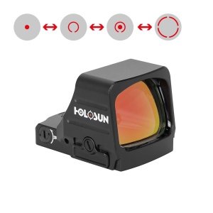 Holosun Reflexvisier HS507COMP-RD mit rotem CRS Wechselabsehen: 2MOA Dot mit 8 / 20 / 32MOA Circledot und 8 / 20 / 32MOA Circle