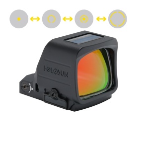 Holosun Reflexvisier HS507PROMAX-GD-PRS mit goldenem PRS Wechselabsehen: 2MOA Dot mit 8 / 20 / 32MOA Circledot und 8 / 20 / 32MOA Circle