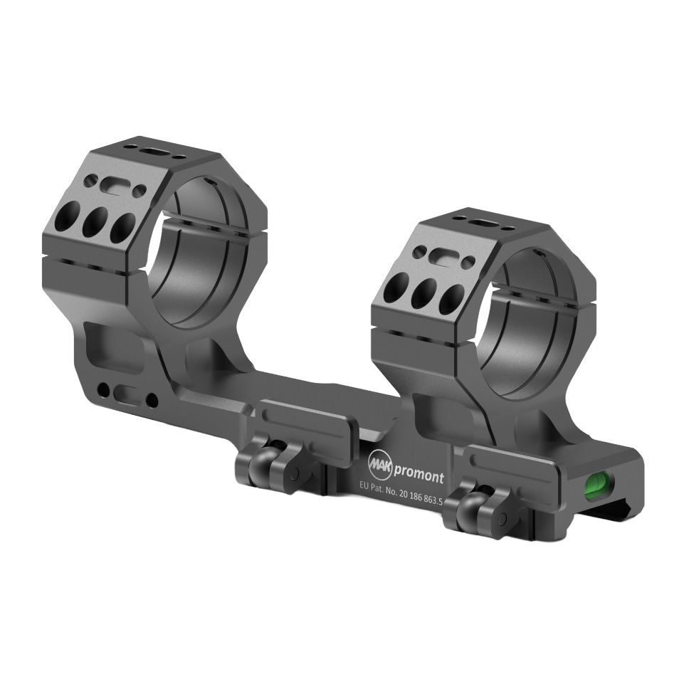 MAK Promont Blockmontage für Picatinny mit Hebel gekröpft Ø30mm, 0 MOA, KR 2", BH 23mm