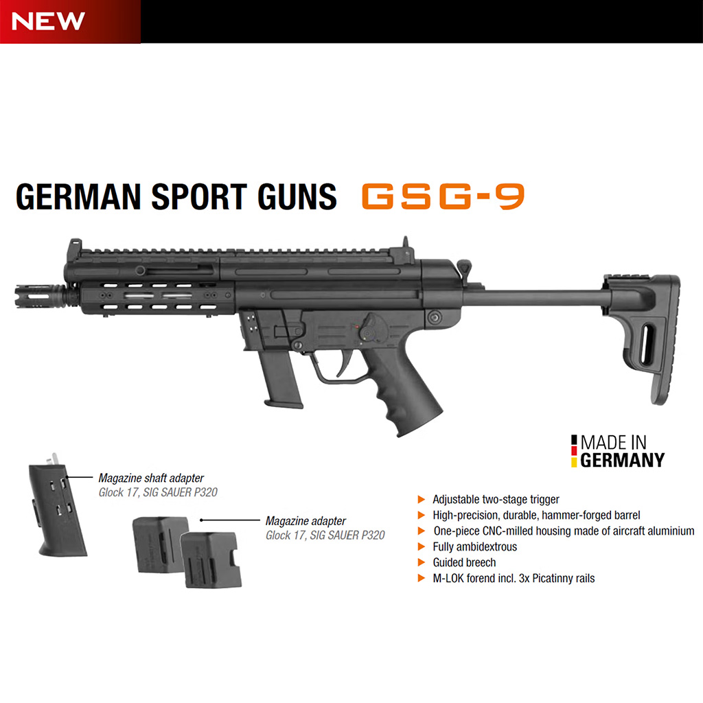 GSG-9 Telescopic Electic Orange Kal. 9mm Para, 10 Schuss, 7,5" Lauf (Gesamtlänge: 565 - 715 mm) – Bild 4